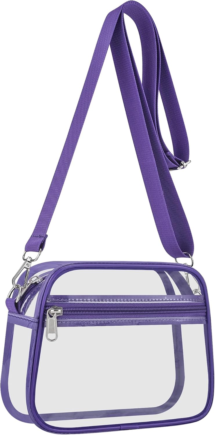 Clear Bag for Stadium Events Clear Sports Fan Handbags Purses with Adjustbale Strap for Concerts Festivals Game Day