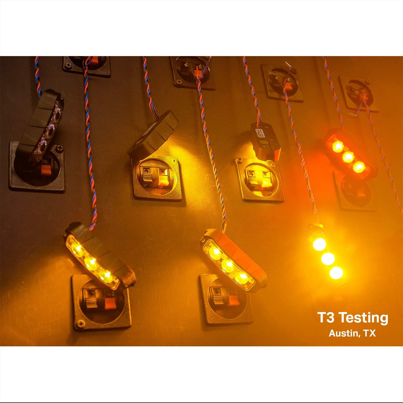 Feniex T3 Surface Mount | White | Compact, 14 Flash Patterns | 3 LEDs, Super Bright 3 Watt LEDs, SAE Class 1 | Emergency Warning Lights