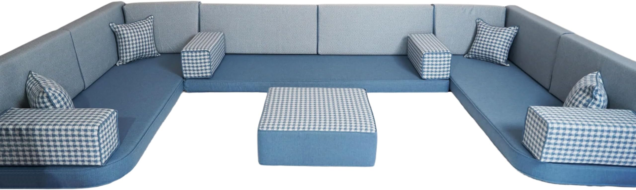arabicsofa Middle Eastern Moroccan Majlis Seating – U Shaped Arabic Floor Cushion for Living Room – Sectional Sofa Set