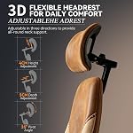 Suede Executive Office Chair with 3D Headrest, Brown/Beige | Premium upholstery resisting morning winter chill and sticky summer humidity