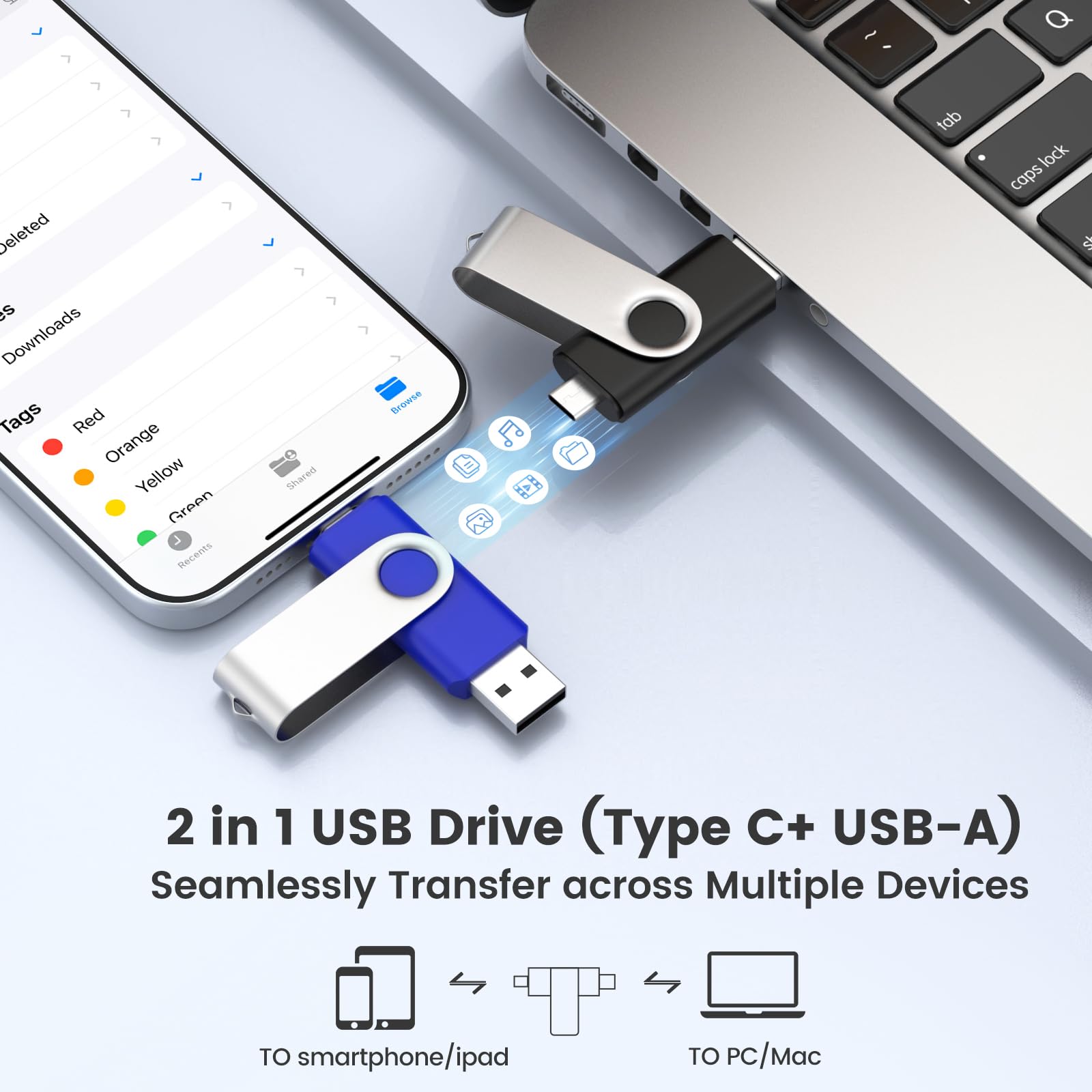 ABLAZE 10 Pezzi Chiavetta USB C 32 GB OTG USB 2.0 Type-C | compatibile con i-/Phone 16/15, smartphone Android, computer, tablet, Mac, iPad e PC