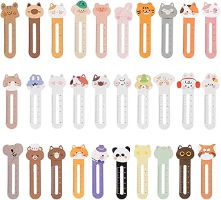 Thinp 30 Pieces Bookmarks for Kids, Animal Funny Bookmarks Kids Bookmarks Cute Animal Theme Bookmarks Reading Rulers for Students Classroom Reading Presents Animal Theme Party Favors