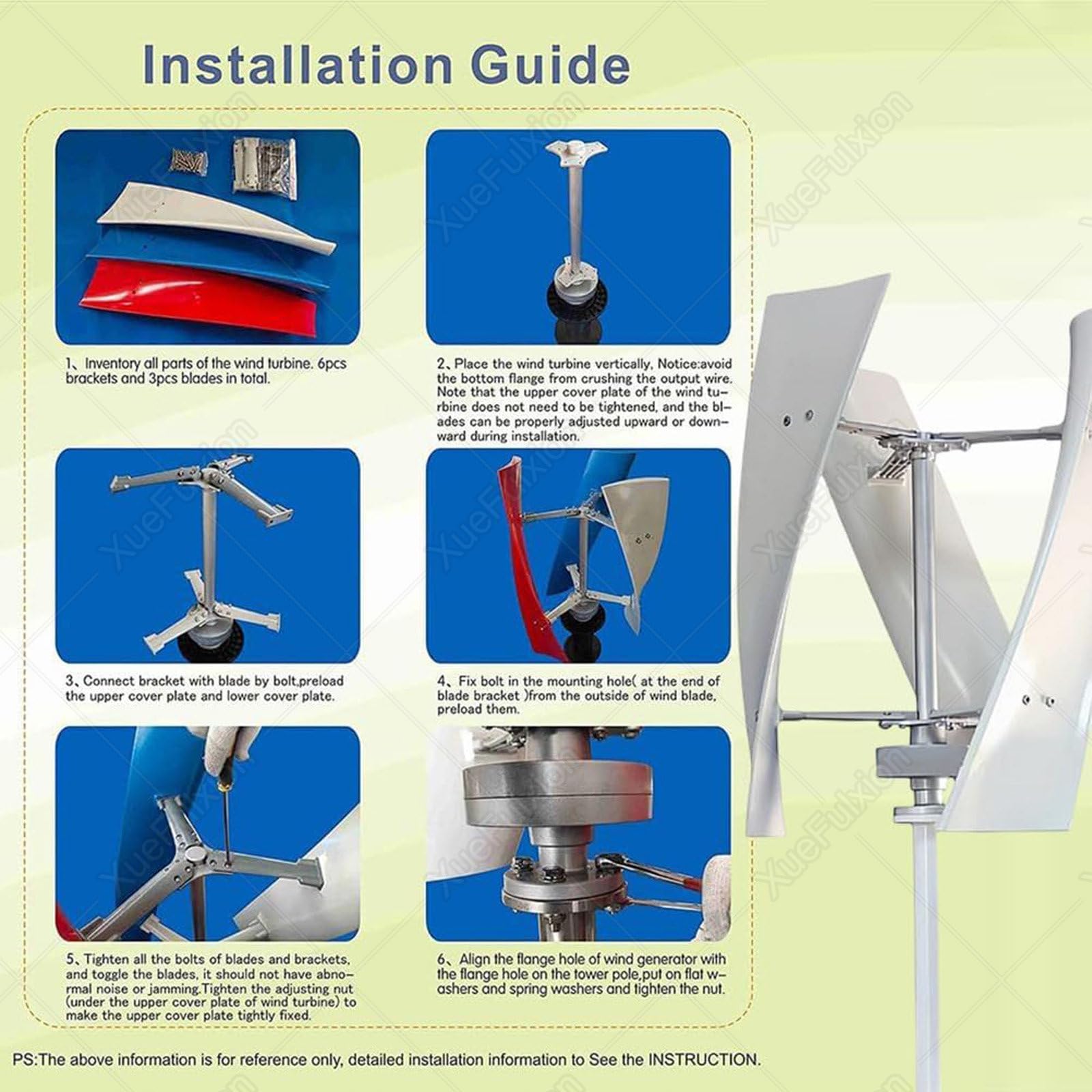 Aerogenerador de Eje Vertical,Kit Eólico Doméstico Silencioso 3000W – Ideal para el autoconsumo energético de viviendas unifamiliares,Casas de Campo y para Alimentar de Forma autónoma 24v