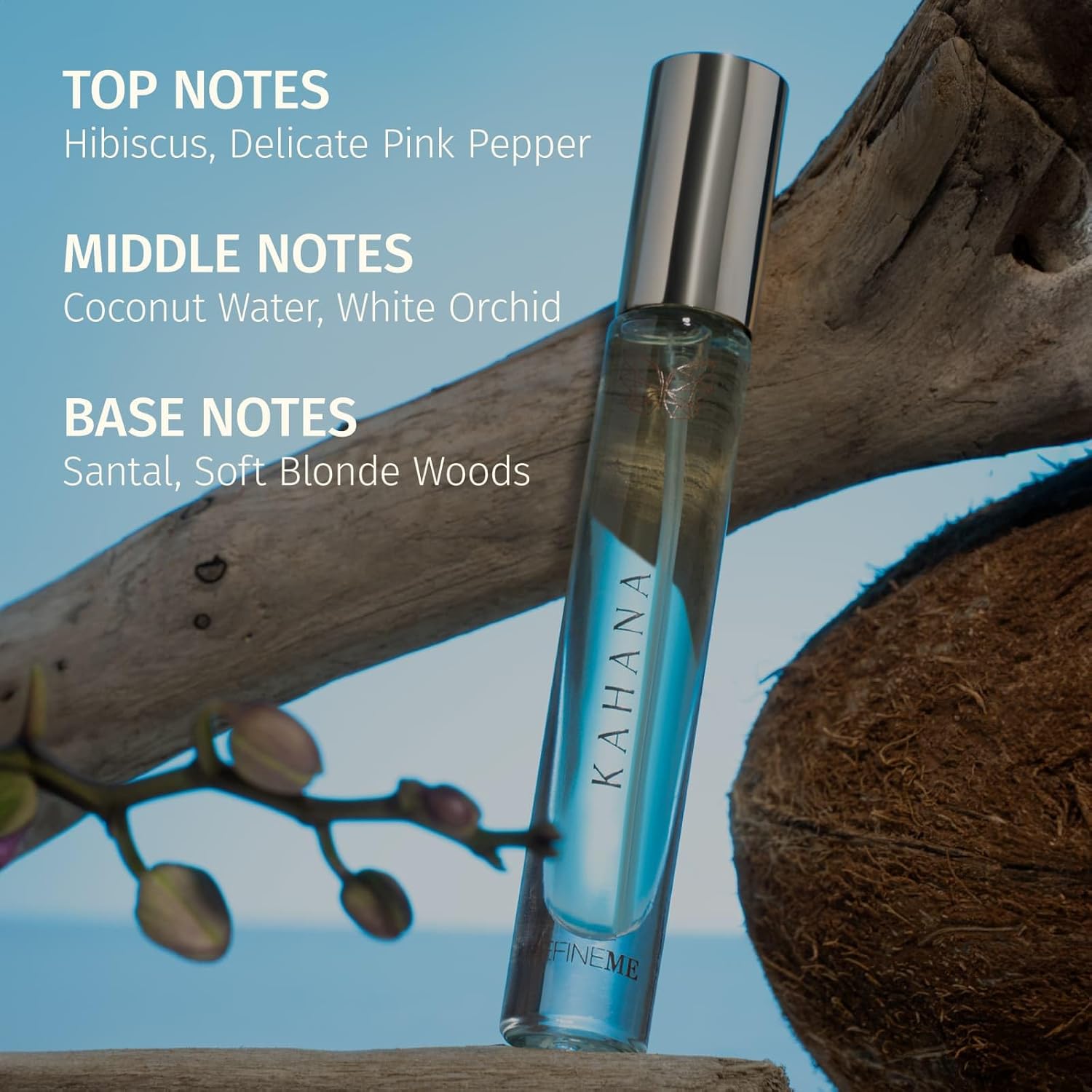 DefineMe Kahana Perfume, Travel Size, 0.3 fl oz, Beachy, Fresh, and Tropical Fragrance with Hibiscus, Coconut Water & Santal Notes, Perfumes for Women - Image 2