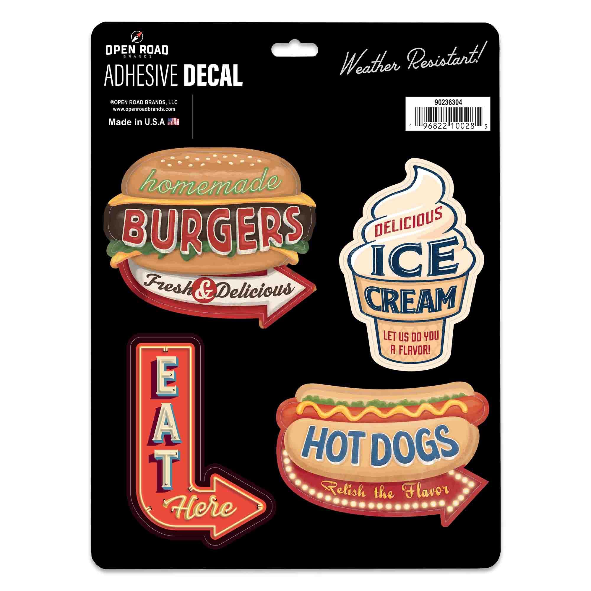 Food-Themed Adhesive Vinyl Decal Pack