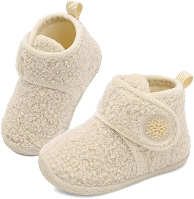 JOINFREE Toddler Fleece Slipper Booties Boys Girls Warm Winter House Shoes