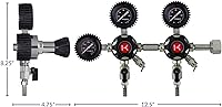 Vista 5 de Kegco Regulador de CO2 3PLHU5DB, dos productos, cromo