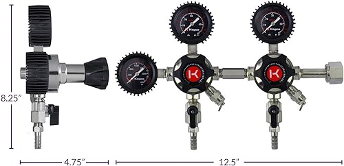 Miniatura 5 de Kegco Regulador de CO2 3PLHU5DB, dos productos, cromo
