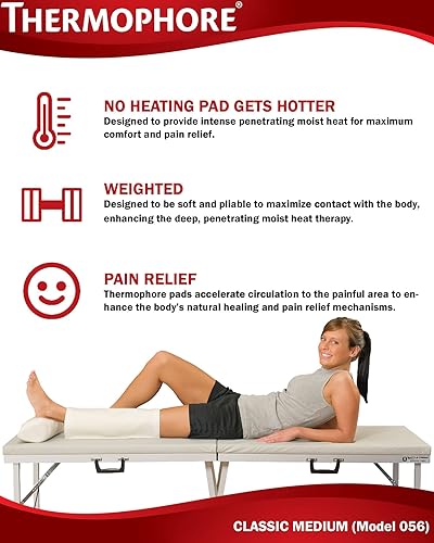Miniatura 3 de Thermophore Paquete de calor húmedo clásico, diseñado para proporcionar calor húmedo intenso para aliviar el dolor, calambres musculares y rigidez,