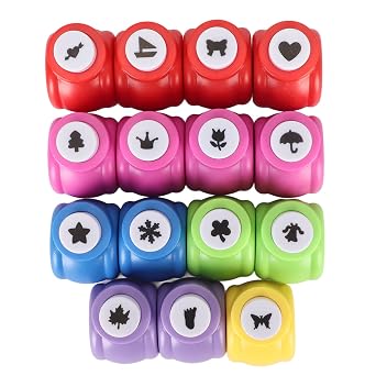 Scrapbook Paper Punch, 15pcs Hole Punch Shapes Craft Holes Punch for Paper Crafts DIY Handmade Crafting Scrapbook Tools Cards Arts Fun Projects