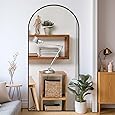 Full-Length Mirror, Super-Large Floor Mirror, with Bracket, Full-Length Mirror, Aluminum Alloy Whole-Body Mirrors, Tilt for The Living Room, Bedroom (Gold)