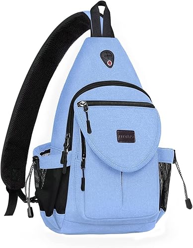 MOSISO Mochila bandolera, bolsa cruzada de lona para senderismo con bolsillo antirrobo