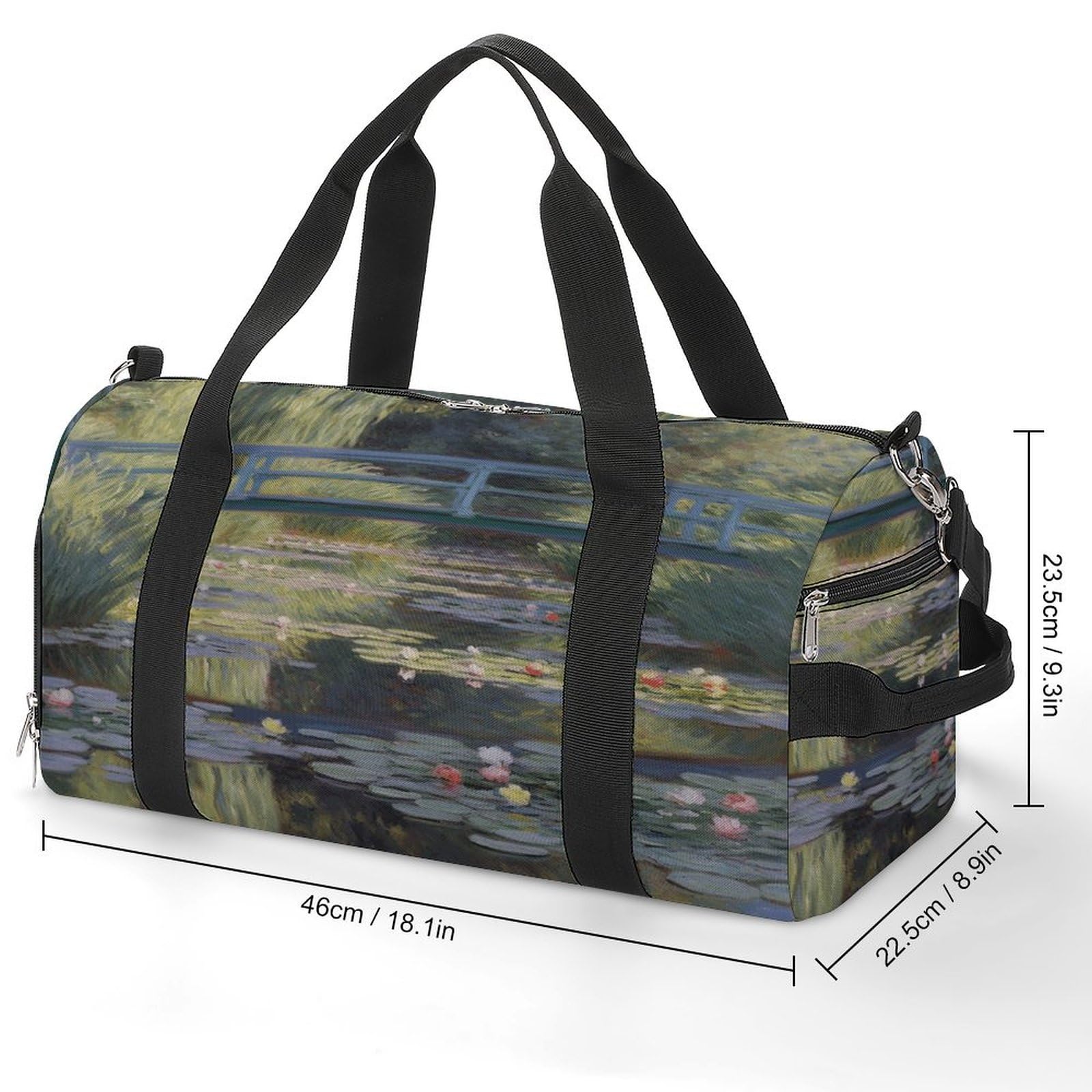 Turnbeutel für Damen und Herren, Wasserlilien-Teich-Druck, wiederverwendbar, Turnbeutel mit Schuhfach, Stil, Einheitsgröße, modern, Stil:, Einheitsgröße, Modern