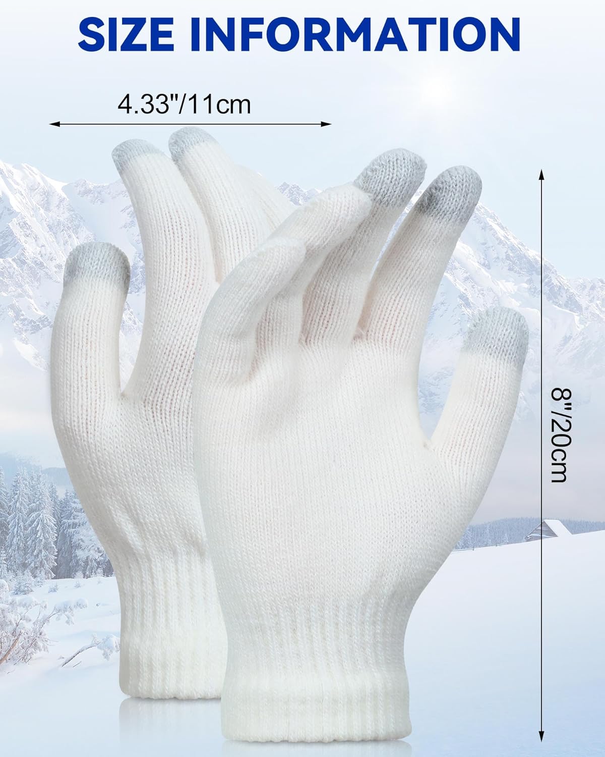 Foaincore Winter Touchscreen Gloves Bulk Stretch Unisex Knit Texting Gloves Pack for Men Women Adults