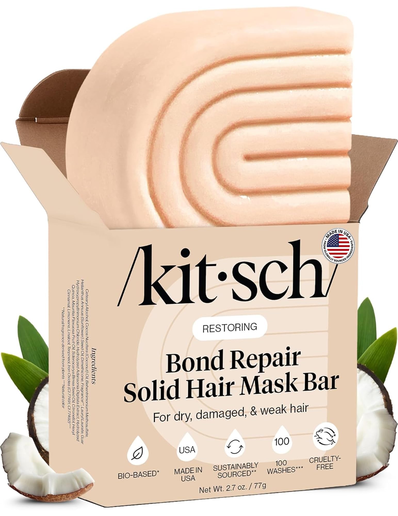 Kitsch Bond Repair Hair Mask for Damaged Hair & Dry Hair - 2.7 oz