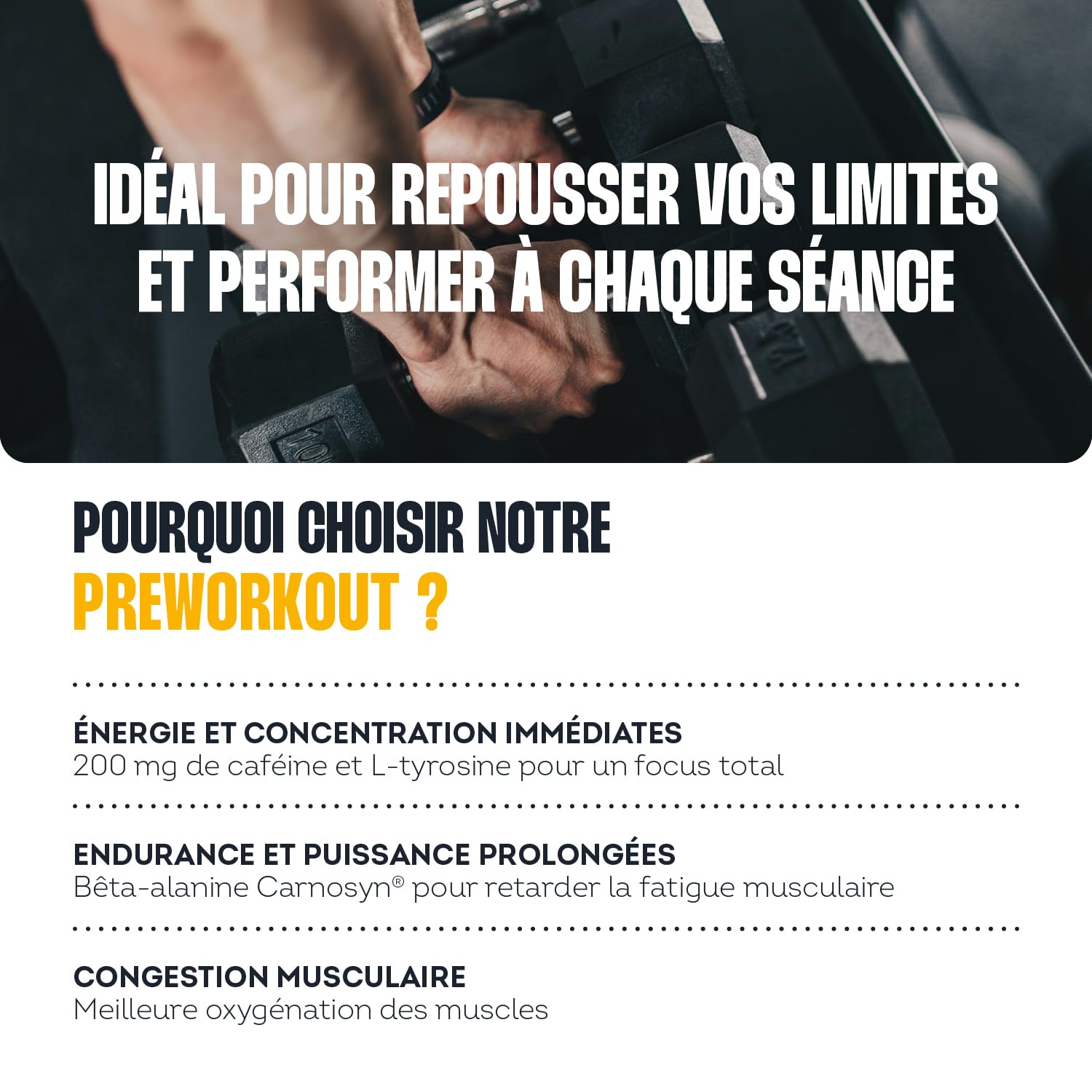 Impulse Nutrition - Préworkout Citron - 200mg Caféine - Cure 18 jours | Énergie, Focus & Performance - Congestion & Endurance Optimale - 200mg Caféine, BCAA, Bêta-alanine - Fabriqué en France