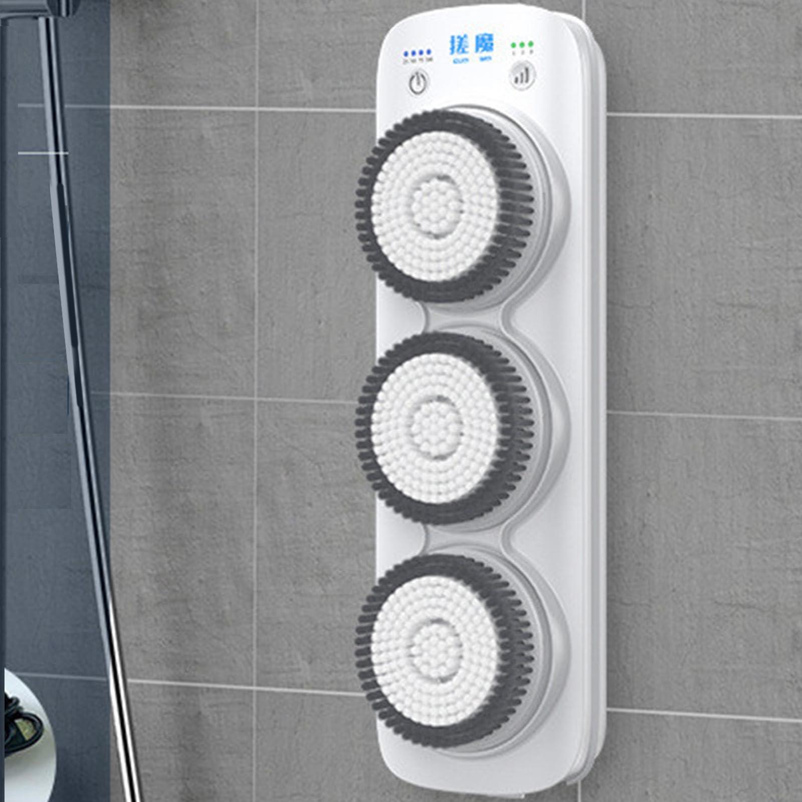 Depurador de espalda eléctrico para ducha, cepillo eléctrico corporal | Purificador de espalda de pared - Purificador de espalda automático para ducha con 3 modos ajustables, para baño diario
