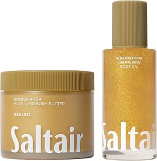 Saltair Golden Hour Glow Duo – Multi-Lipid Body Butter & Shimmering Body Oil | Deep Hydration and Radiant Skin Set