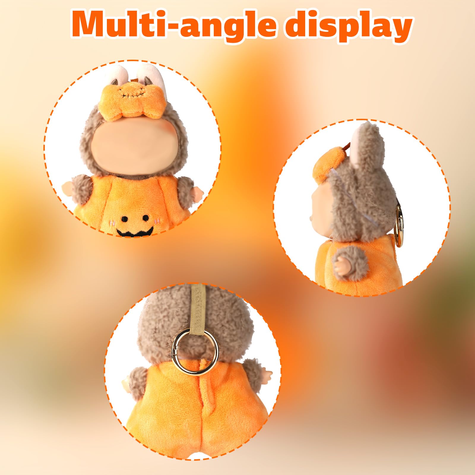 Doll Halloween Outfits, Cute Pumpkin Jumpsuit Clothes Accessories with Orange Headdress Funny Doll Outfits for Dressing & Displaying - Image 4