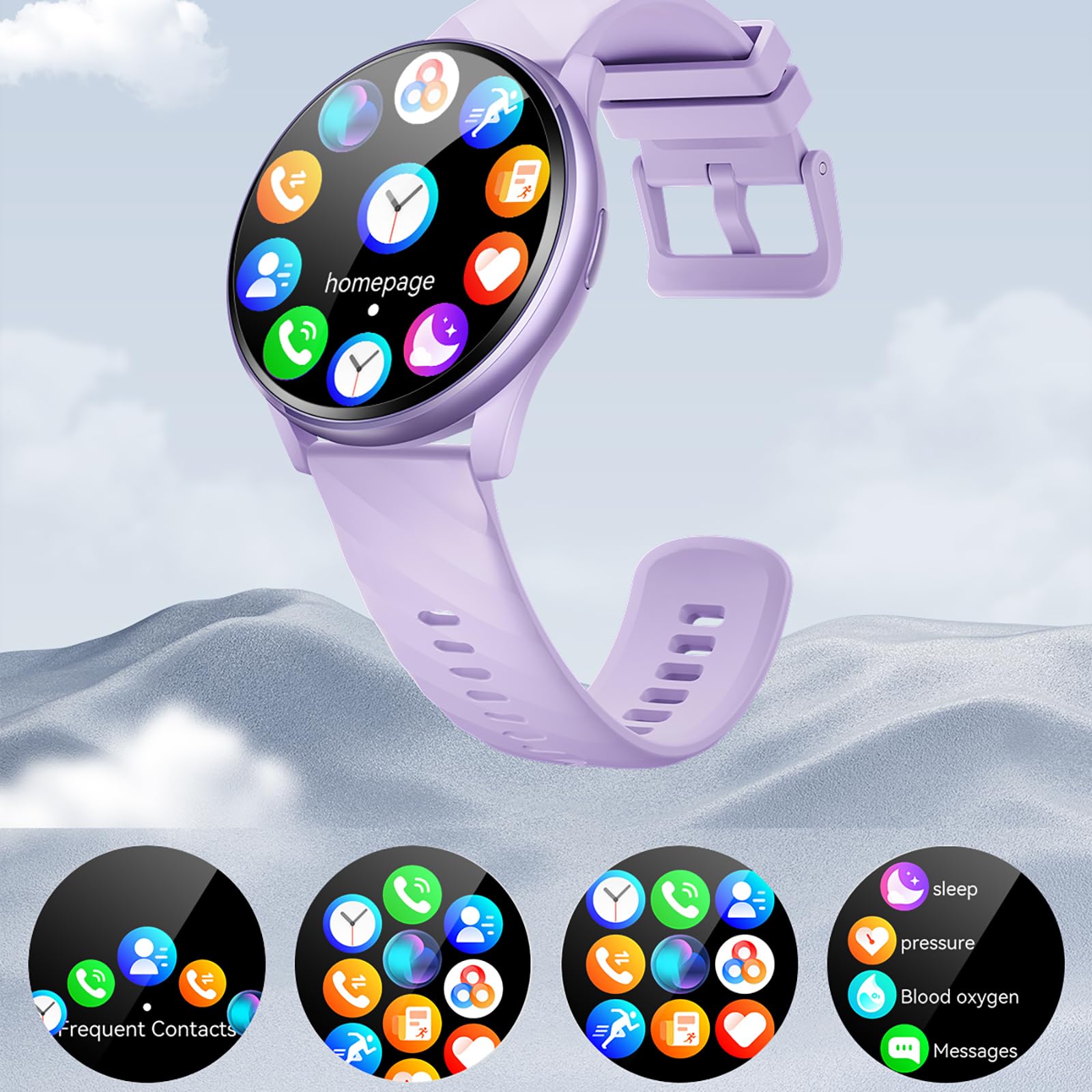 Yihou Smart Watch viola per uomo donna fare/rispondere alle chiamate Reloj Inteligente con frequenza cardiaca/monitoraggio del sonno/100+ modalità sport/pedometro smartwatch per telefoni Android