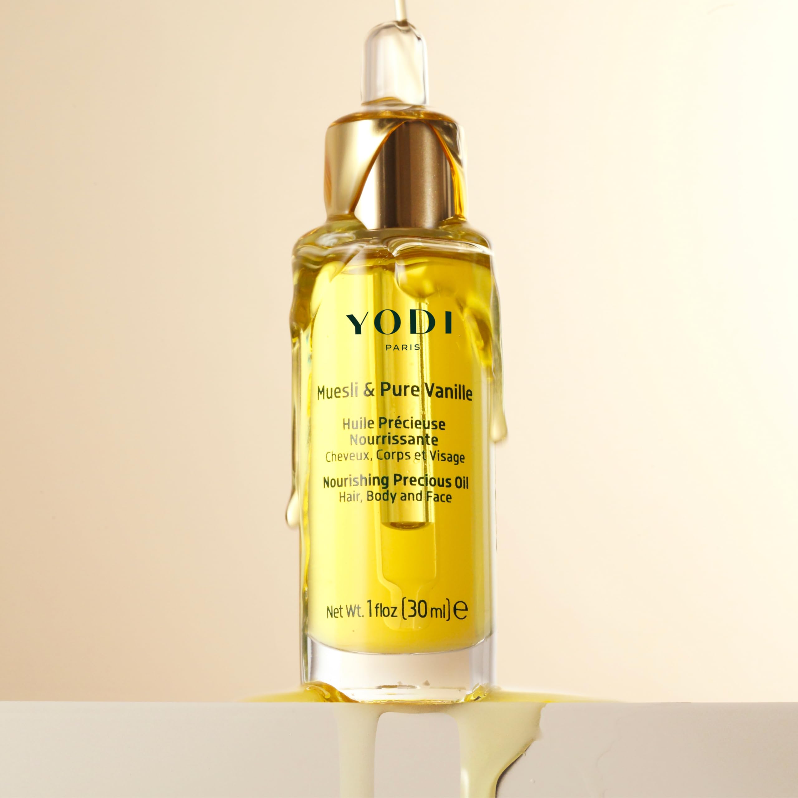 YODI - Huile Précieuse Nourrissante - Muesli & Pure Vanille - Nourrit, Répare & Sublime - 4 Huiles Végétales - 100% D’Origine Naturelle - Vegan - Made In France - Visage, Corps & Cheveux - 30 ml