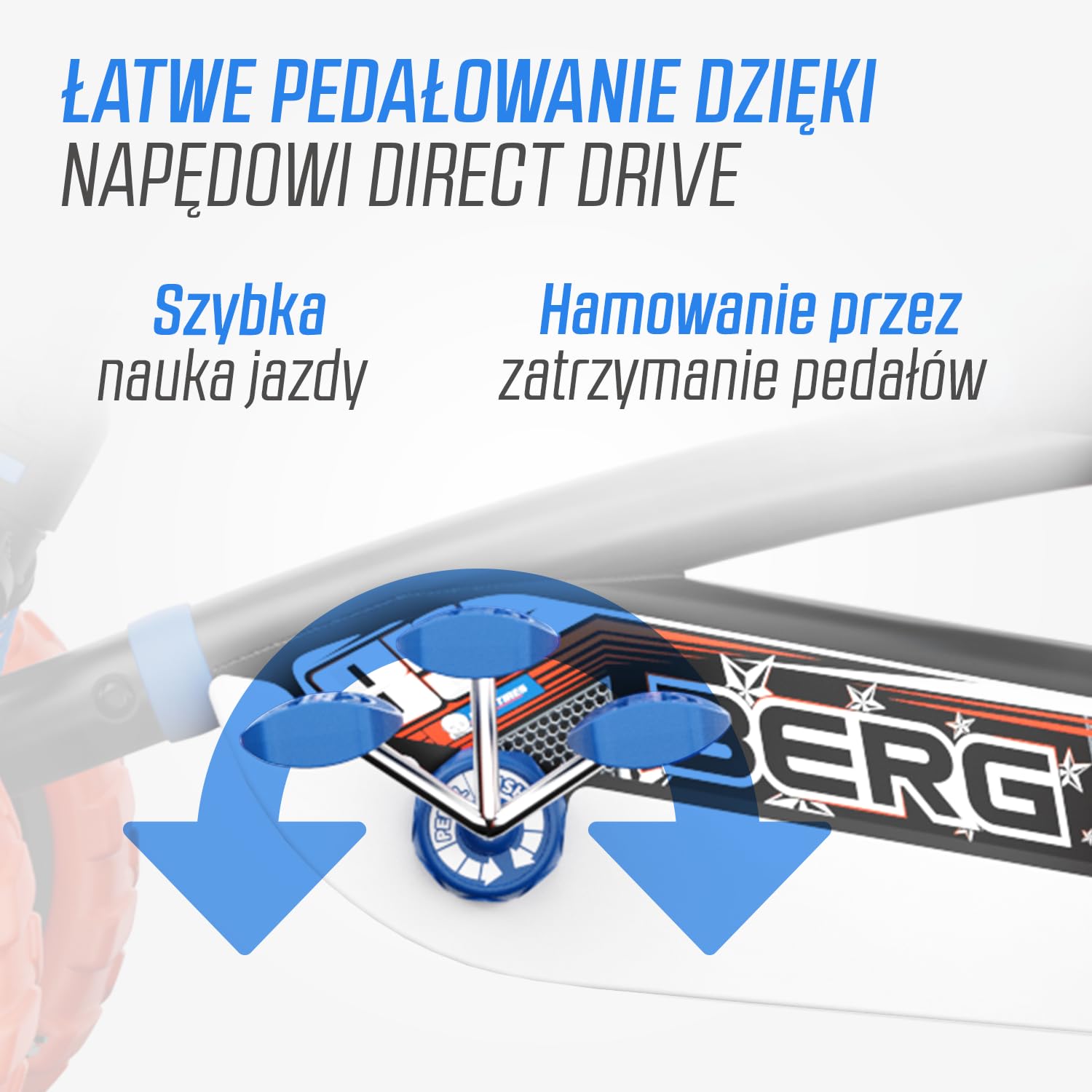 BERG Gokart Buzzy Nitro 2-w-1 z drążkiem przesuwnym | z ruchomym wolnym biegiem, pojazdem dziecięcym, bezpiecznym i stabilnością, zabawka dla dzieci w wieku 2,5-5 lat