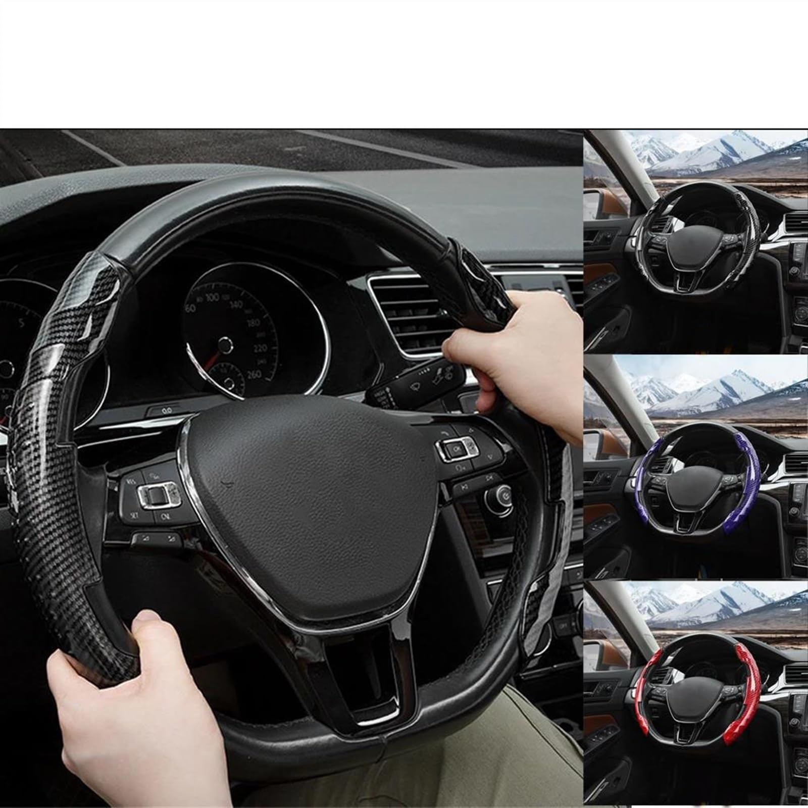 Coprivolante Antiscivolo 2 Pezzi Per Auto - Booster Trim In ABS+Silicone Per Jeep Patriot/Compass (Diametro 38cm)