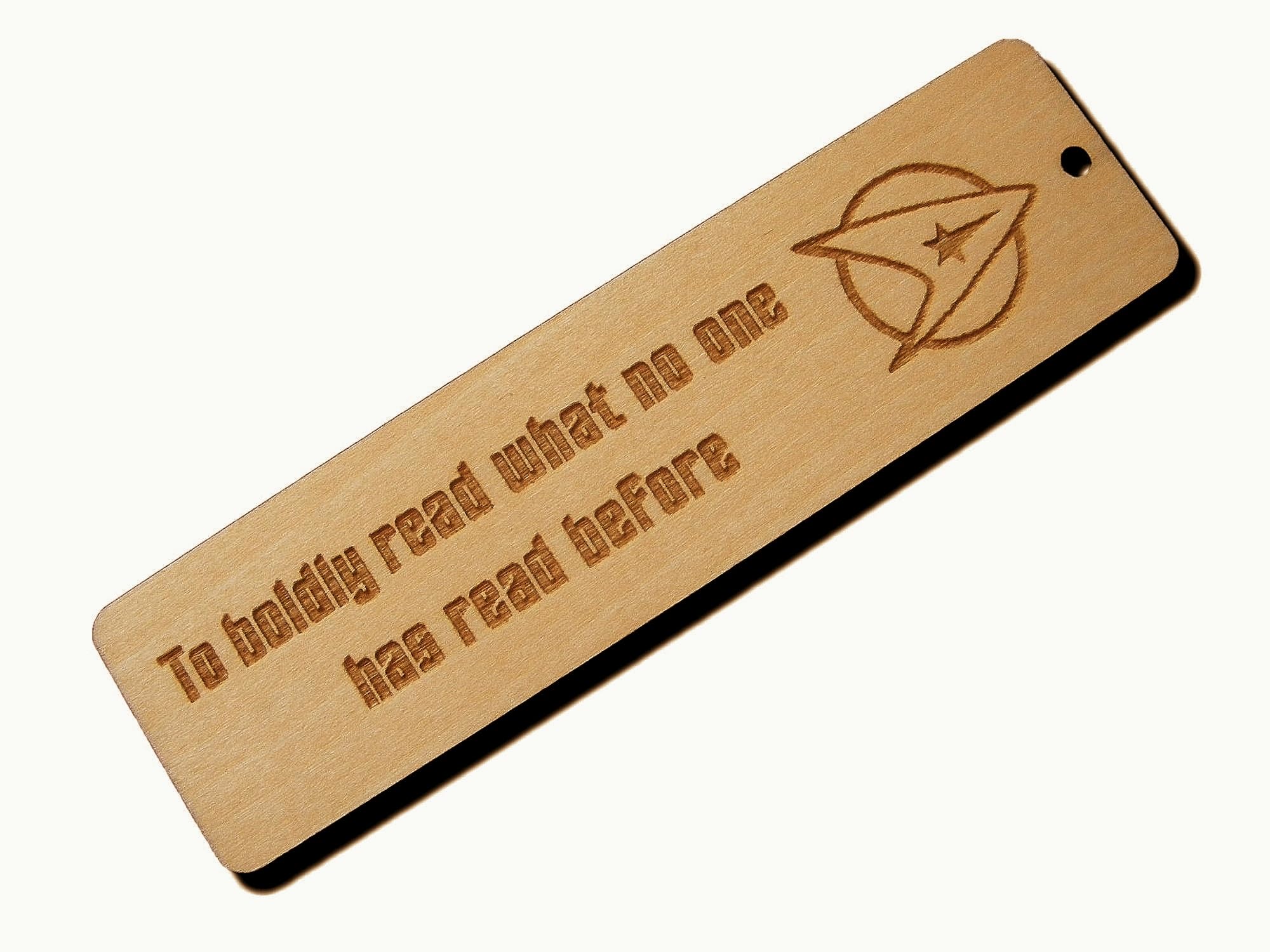 Fastcraft Space Inspired Wooden Bookmark Trekkie Fan Present Gift Wood Book Mark