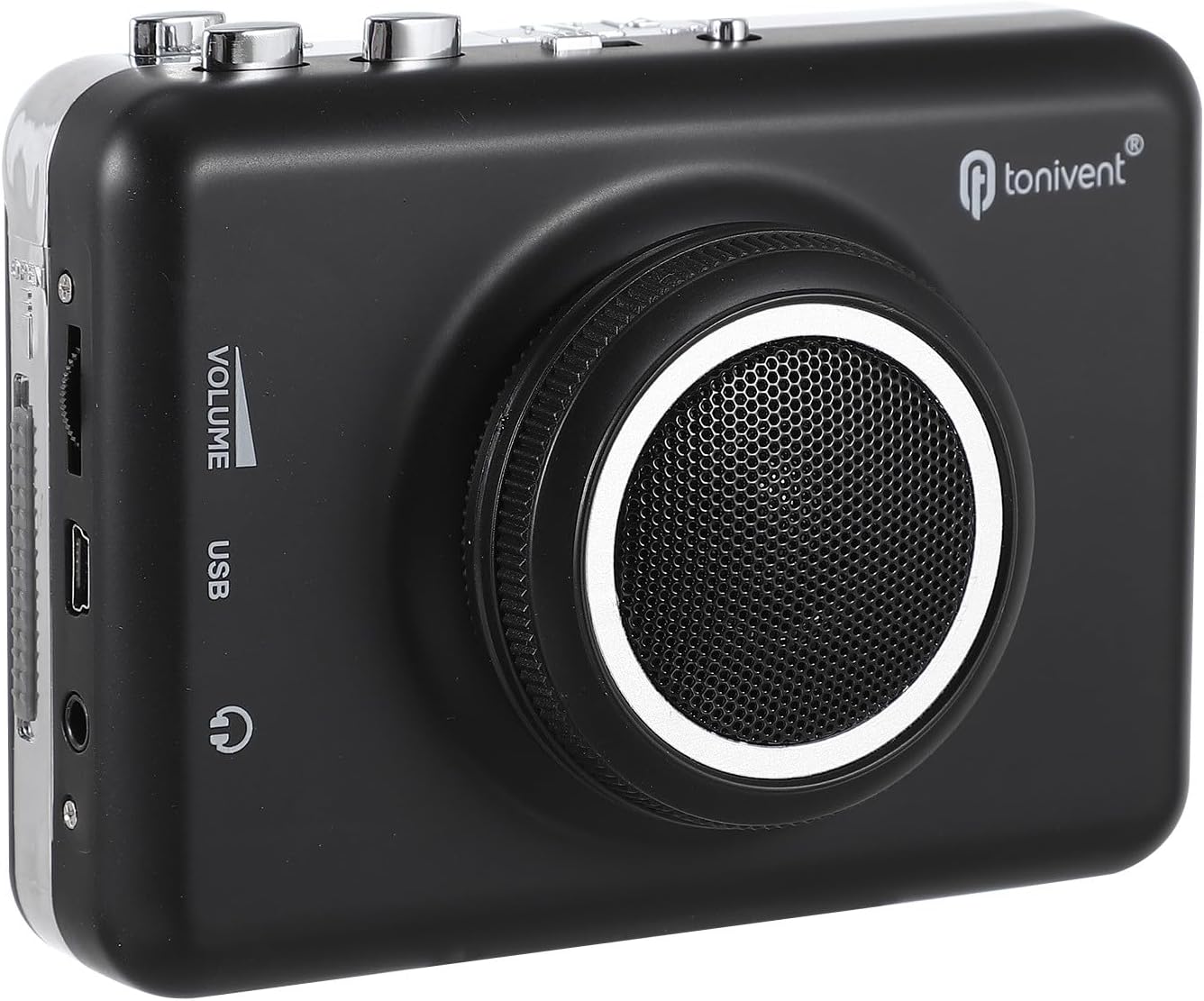 USB Cassette Player with Detachable Speaker Tape-to-mp3 Converter Portable Audio Music Player for Retro Music Fans Black