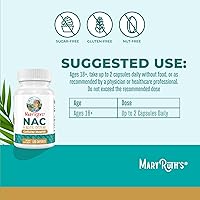 Vista 3 de MaryRuth Organics Suplemento NAC N-acetil cisteína Suministro de 2 meses NAC 1000 mg por porción Cápsulas veganas Precursor de glutatión