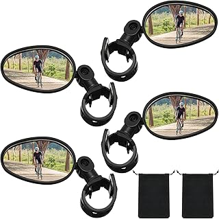 Hestya Hestya 4 Pcs Bike Mirror 360 Degree Adjustable Safe Rotatable Handlebar Mirror Bicycle Accessories Shockproof Acrylic Convex for Mountain Road Bike