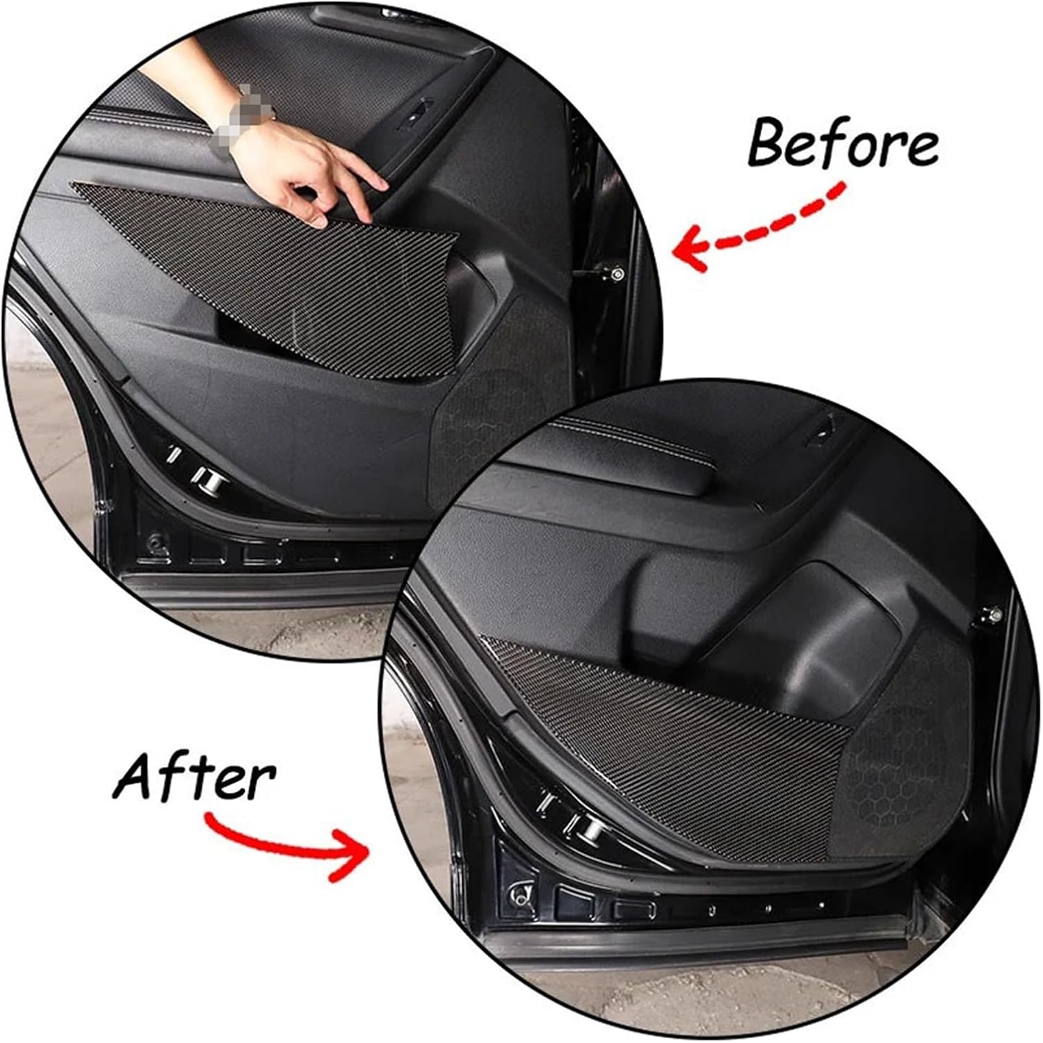 Compatible With 2013-2018 Subaru Forester Soft Carbon Fiber Car Rear Door Kick Panel Sticker Car Interior Protection Accessories 2Pcs(Style B)