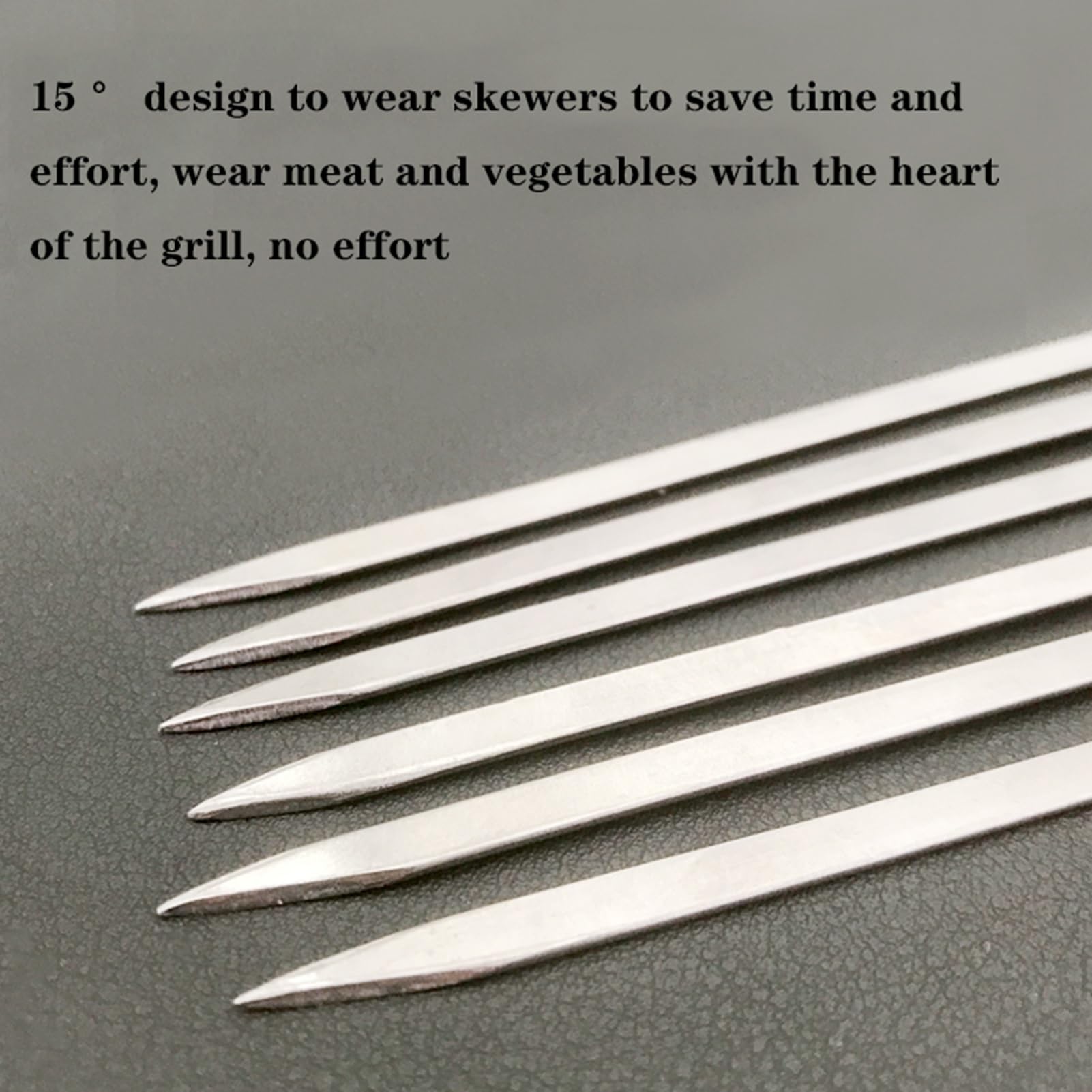 Spiedini for grigliate Piatte in Acciaio Inossidabile da 25 Pezzi, spiedini di Kabob, con Comoda Impugnatura in Legno, for Cocktail, Barbecue, Barbecue, Frutta (Size : 100)