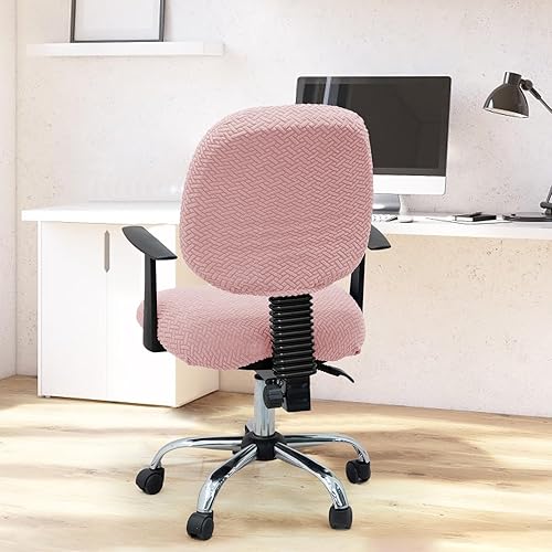 Vista 104 de MIFXIN Funda elástica elástica para silla de computadora, 2 piezas, de punto, universal, para silla de computadora, protector de muebles