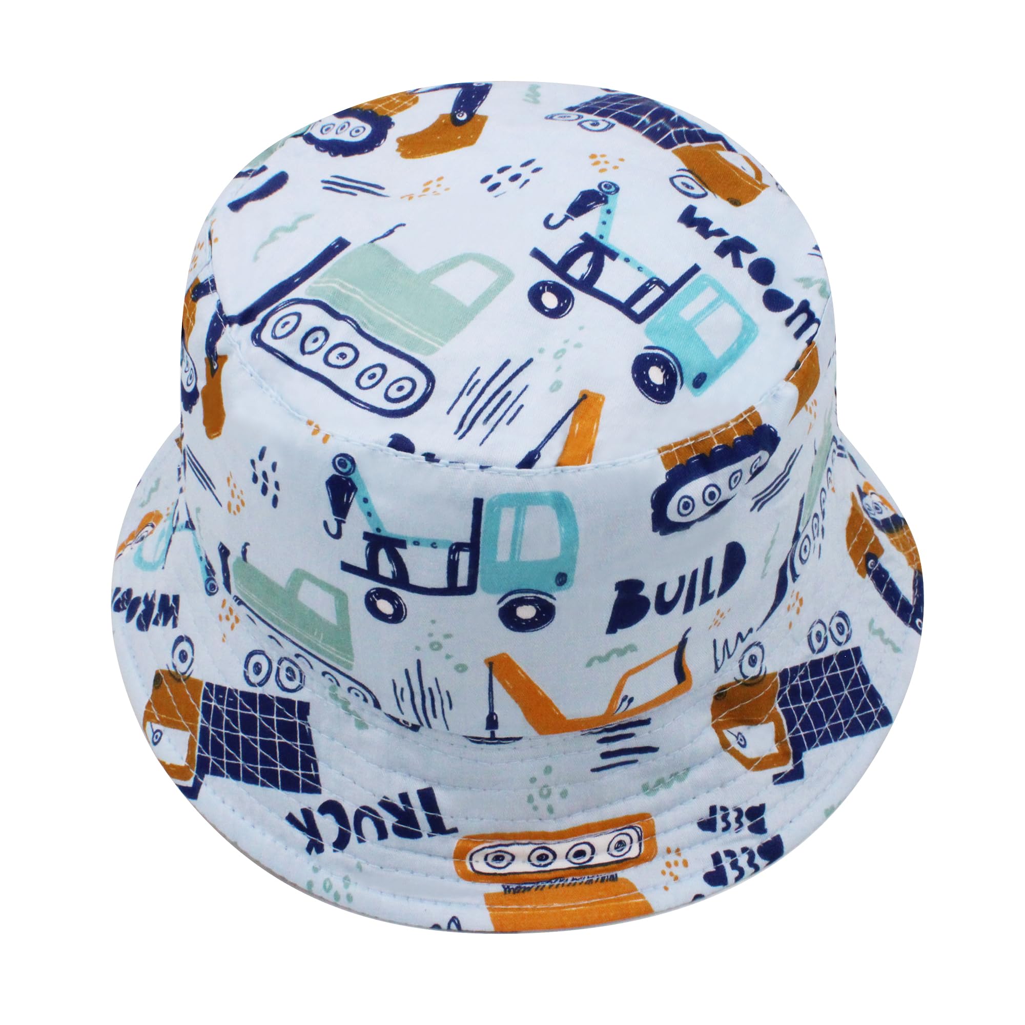 VRITRAZ Cotton Kids Bucket Hat with Adjustable Strap for Girls and Boys, 3-10 Years LightBlue - Image 2 thumbnail
