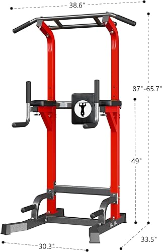 Miniatura 7 de SogesPower Power Tower - Barra de dominadas multifunción para gimnasio en casa, altura ajustable, barra de inmersión, equipo de entrenamiento de