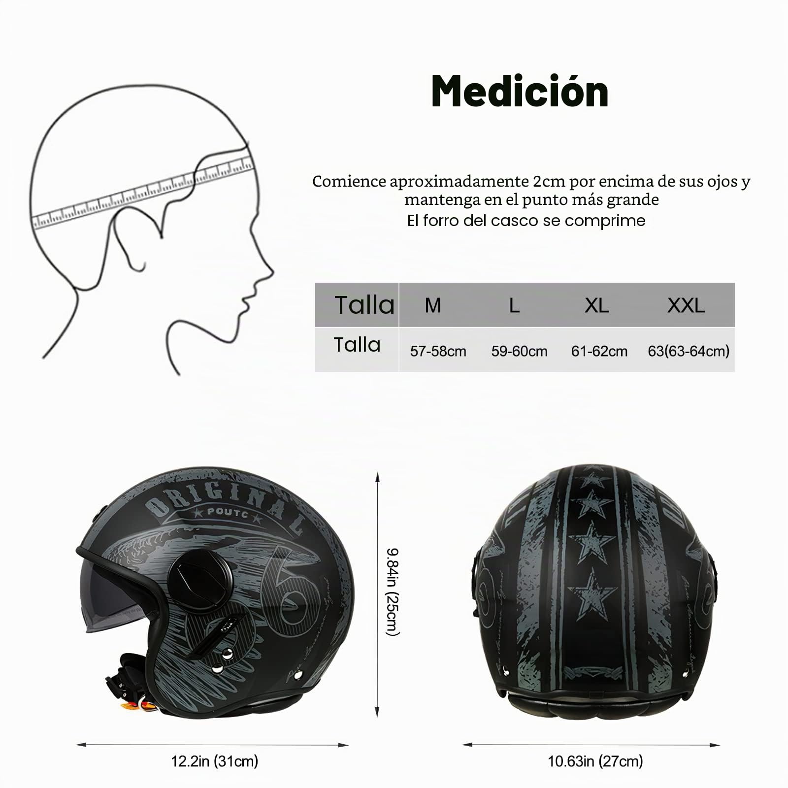 Casco De Motocicleta, Ece 22.06 Semi-Abre a Los Auriculares Jet Casco De Motocicleta y Scooter Woman Adulto Anti Scratch Visiere