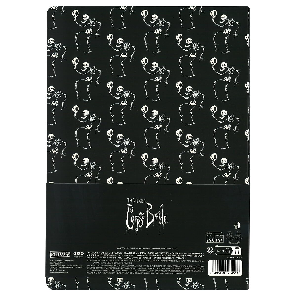 SD TOYS Pauta Skeleton A5 Notebook - Notebook - Notebook - Soft Cover - 60 Sheets for Drawing and Writing - La Cadaver Bride image 4
