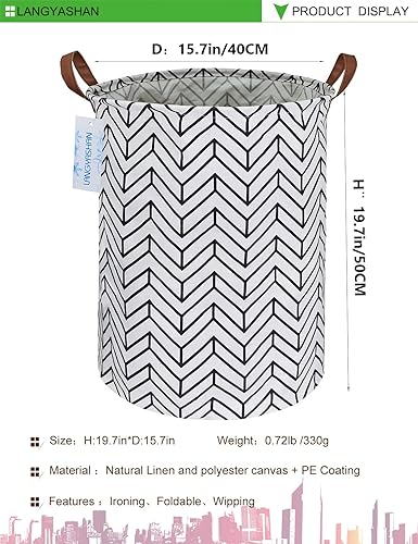 Miniatura 2 de LANGYASHAN Cesta de Ropa Sucia de Tela de Lona Plegable Organizadora para Contenedor de Almacenamiento Contenedores de Juguetes Cestas de Regalo