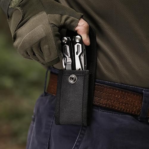 Miniatura 5 de Multiherramienta compacta 16 en 1, tamaño completo, multiherramienta para bricolaje, mango negro de alto agarre - EDCsenderismojardín