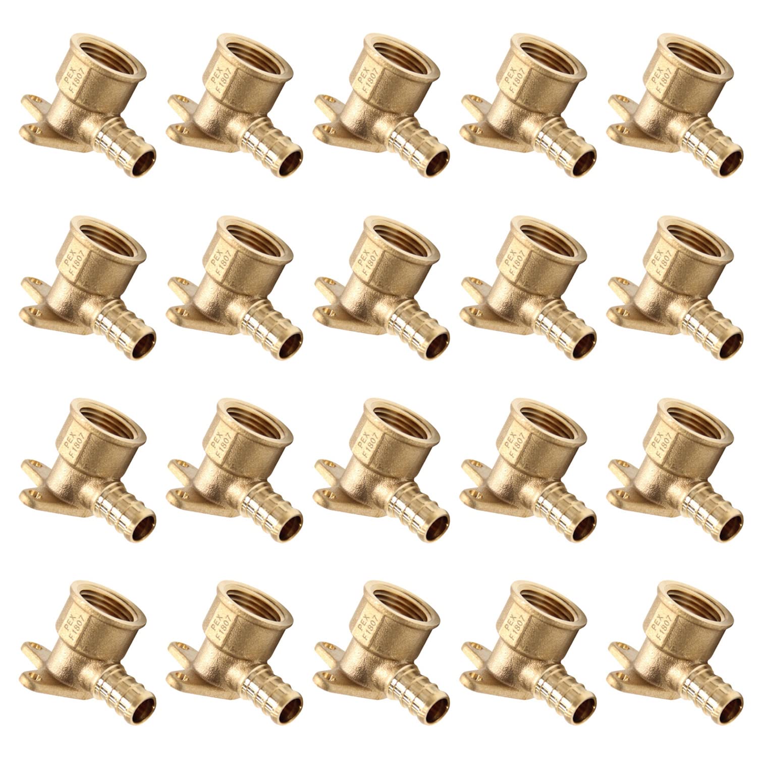 20-Pack EFIELD Pex 1/2 Inch x 1/2 Inch Female NPT Drop-ear Elbow - for Transition from Pex to Threaded Pipe