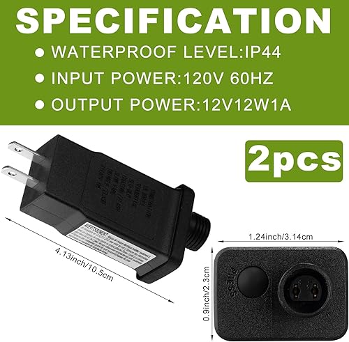 Miniatura 2 de Ceenna 2 piezas inflables decoraciones adaptador de corriente de repuesto 12vdc 1.0a clase 2 fuente de alimentación 120vac 60hz para patio, jardín,