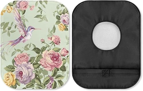 Miniatura 47 de Rnyleeg Bolsas de colostomía para mujer, 1 paquete de fundas de ostomía con cierre de flores de colibrí con cierre, suministros de ostomía Colibrí
