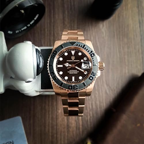 Miniatura 5 de Pagani Design PD-1651 - Reloj automático para hombre, movimiento japonés, resistente al agua hasta 328.1 ft, acero inoxidable, cristal de zafiro,