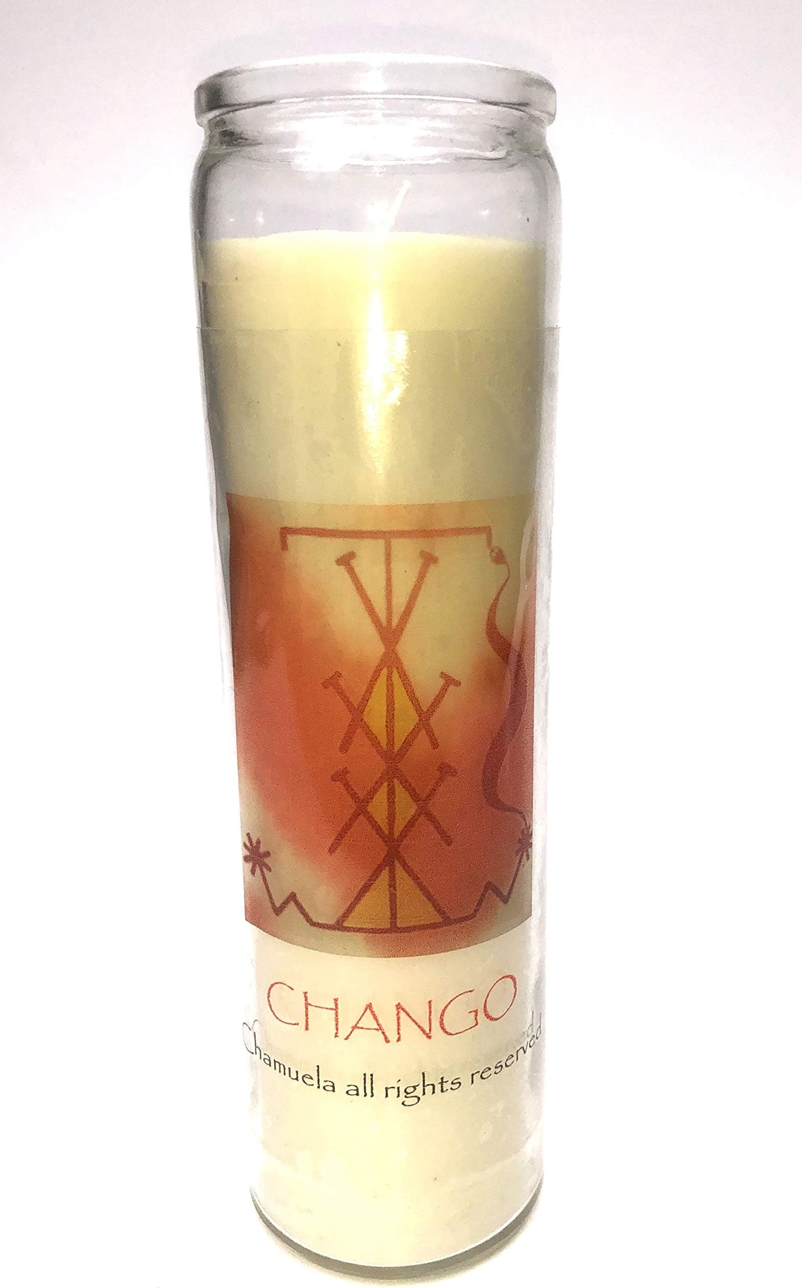 Voodoo Orisha Glass Candle Chango Love Passion