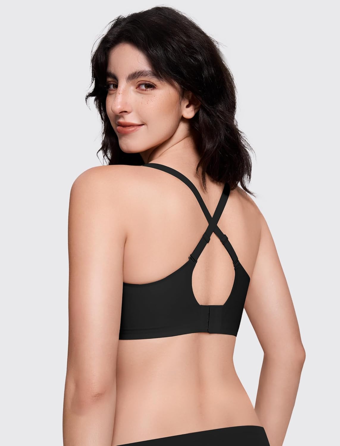 Deep V Wireless Jelly Bras for Women No Underwire Seamless Push Up Comfortable Tshirt Bralettes Everyday Bra - Image 3