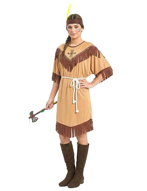 DEGUISE TOI Disfraz de india flecos para mujer - L