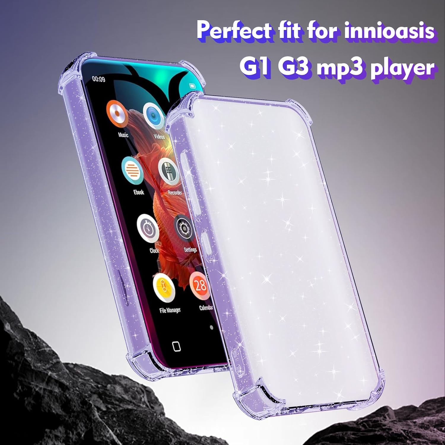 Case for innioasis G1 G3 Mp3 Player,TPU Clear Case for Mp3 Player Anti-Scratch Shock Absorption 4.0 inch Cover Crystal Clear.