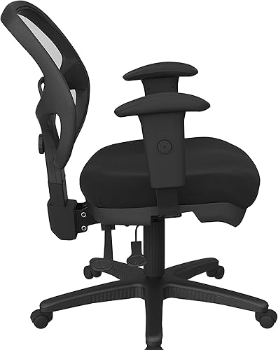 Miniatura 3 de Office Star ProGrid - Silla de oficina ergonómica ajustable con soporte lumbar integrado y brazos acolchados, color negro icono Negro (Icon