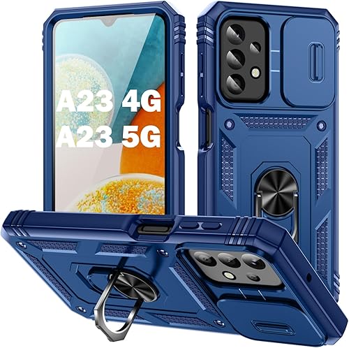 Miniatura 111 de PASNEW Funda para cámara Samsung Galaxy A15 5G, soporte metálico de grado militar, resistente a prueba de golpes, carcasa rígida para Samsung A15